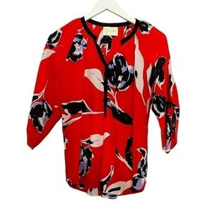 Yumi Kim Silk Floral Top Red Size S
